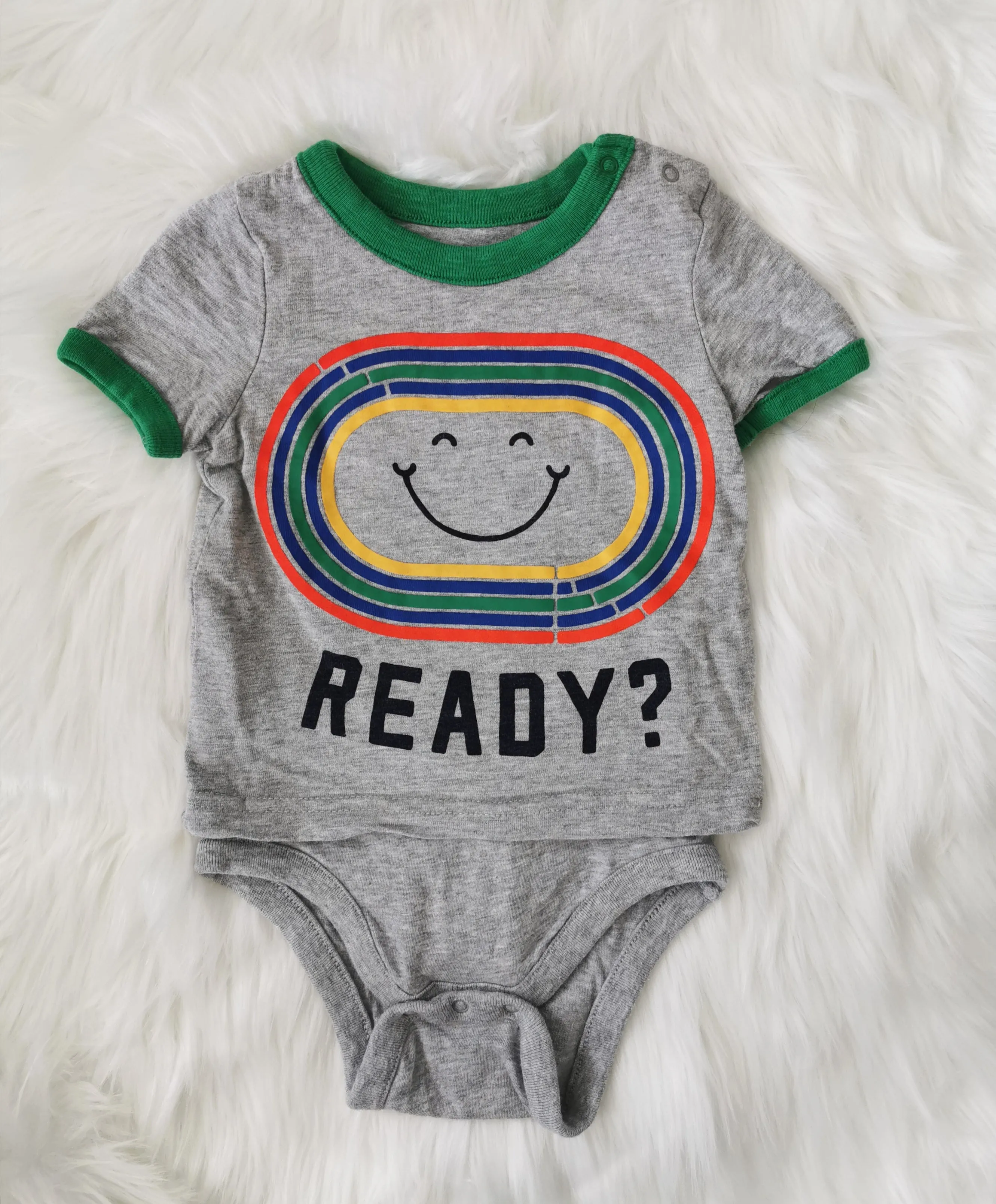 BABY BOY SIZE 6/12 MONTHS - Baby GAP, Graphic Onesie T-shirt EUC B32