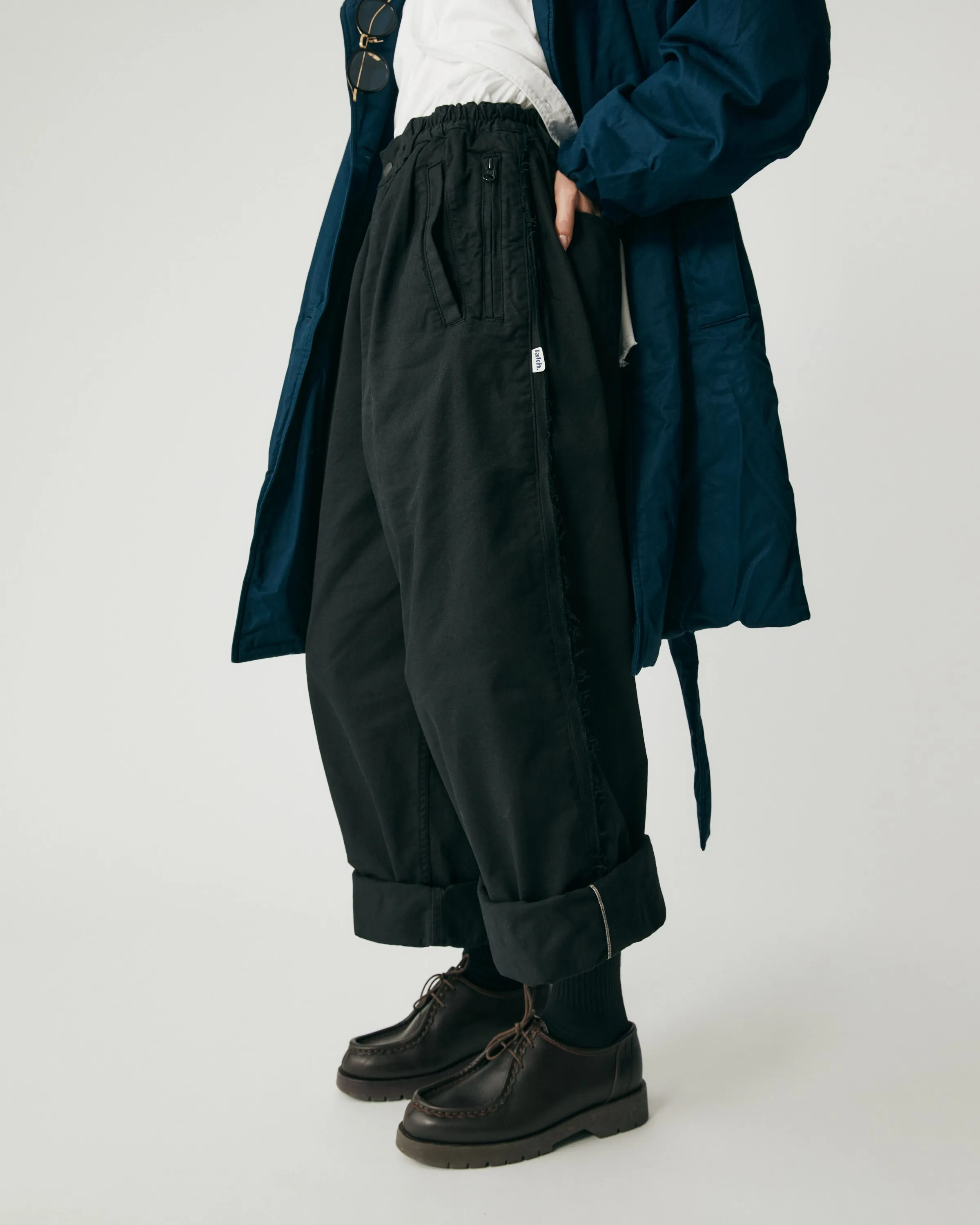 Baggy Wide-Leg Pants - Navy