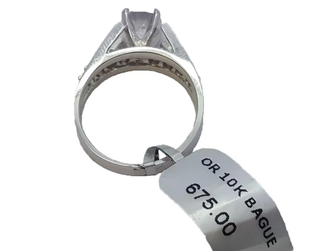 Bague en or Blanc Avec Zircon