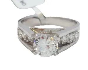 Bague en or Blanc Avec Zircon