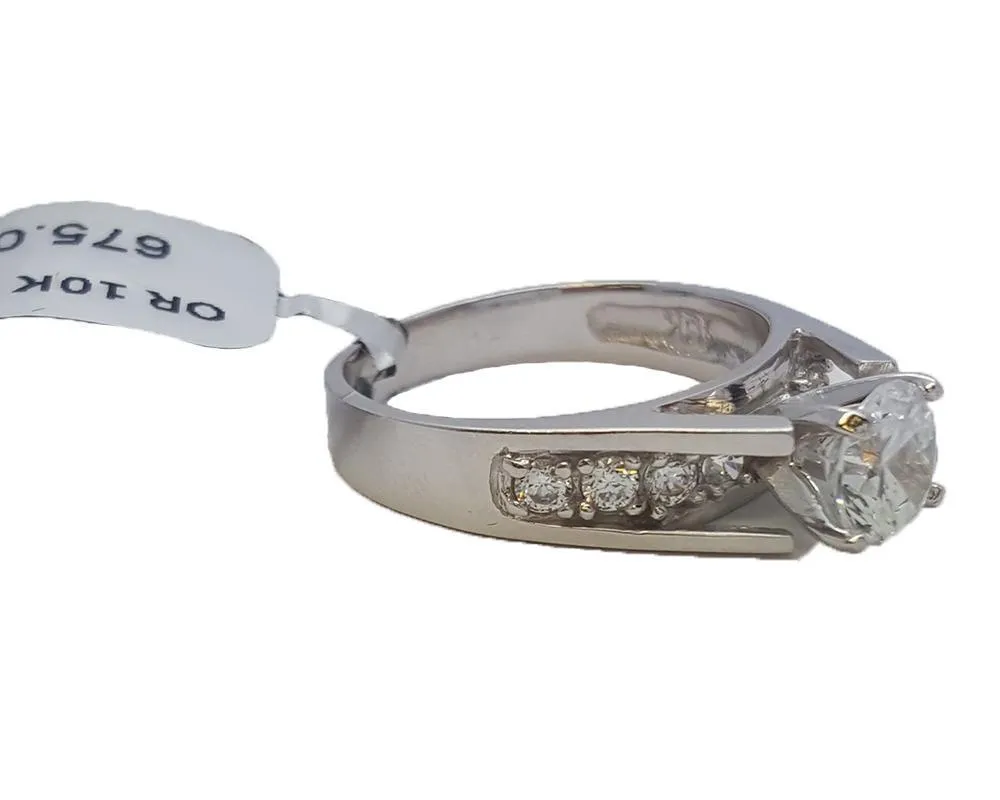 Bague en or Blanc Avec Zircon
