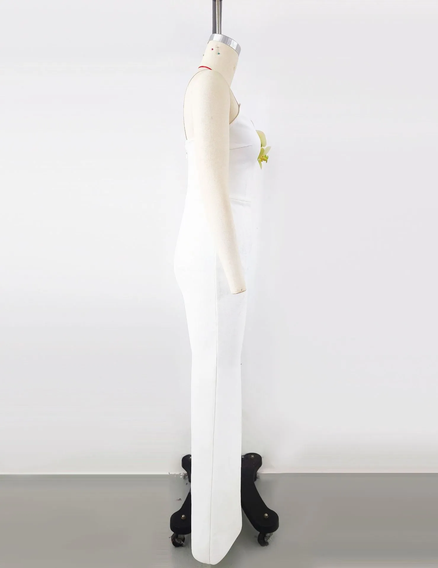 BandageDress elegant floral one-shoulder  maxi dress white