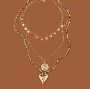 Bead and Chain Layer Necklace