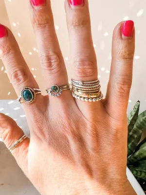 Beaded Half Circle Ring
