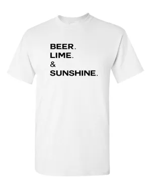 Beer Lime and Sunshine t-shirt drinking tees