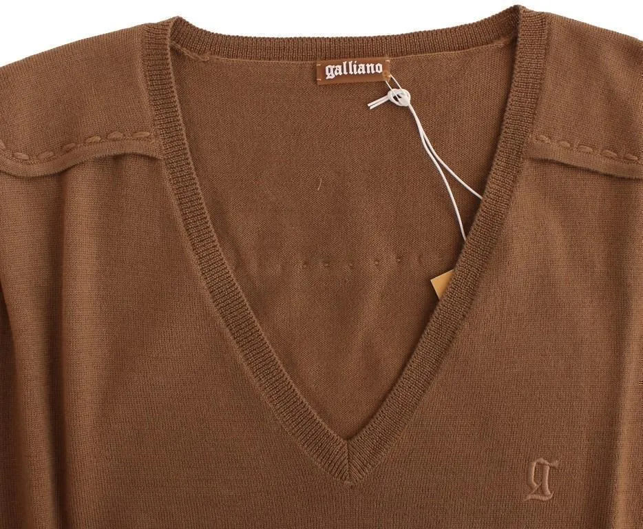 Beige knitted wool sweater