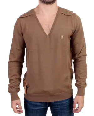 Beige knitted wool sweater