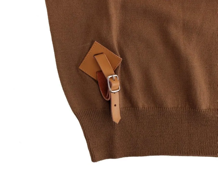 Beige knitted wool sweater