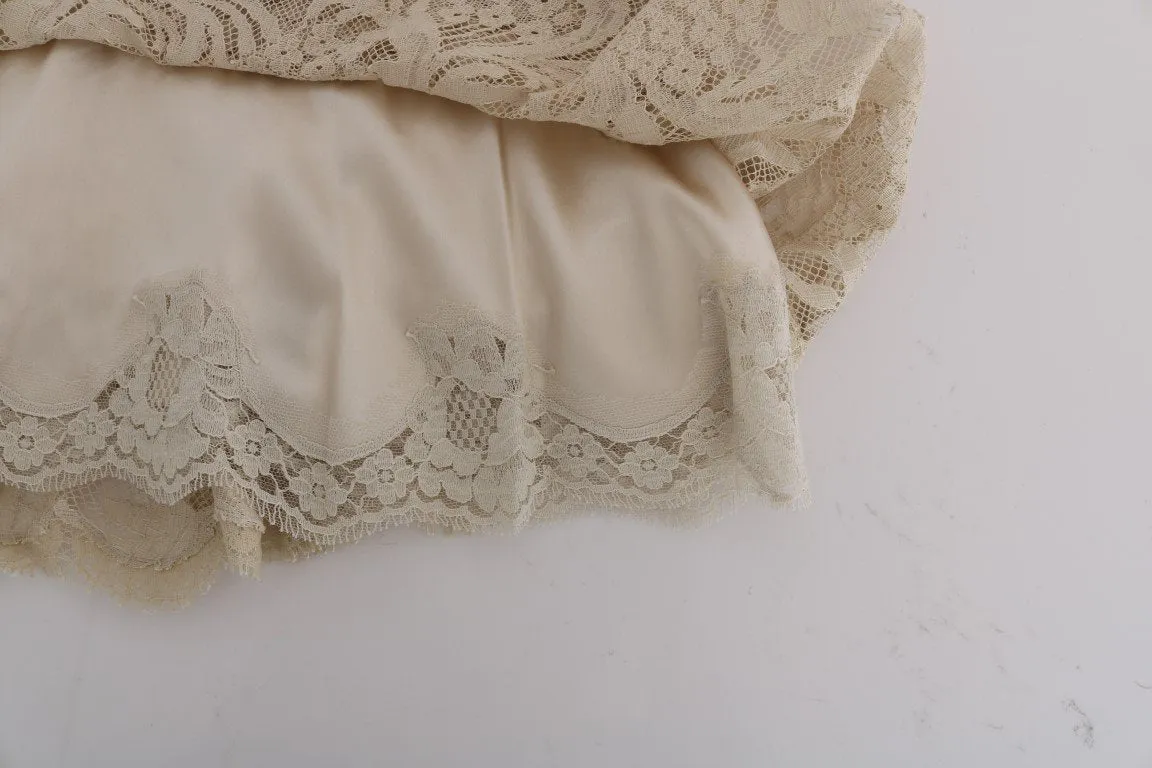Beige Macramé Lace Skirt