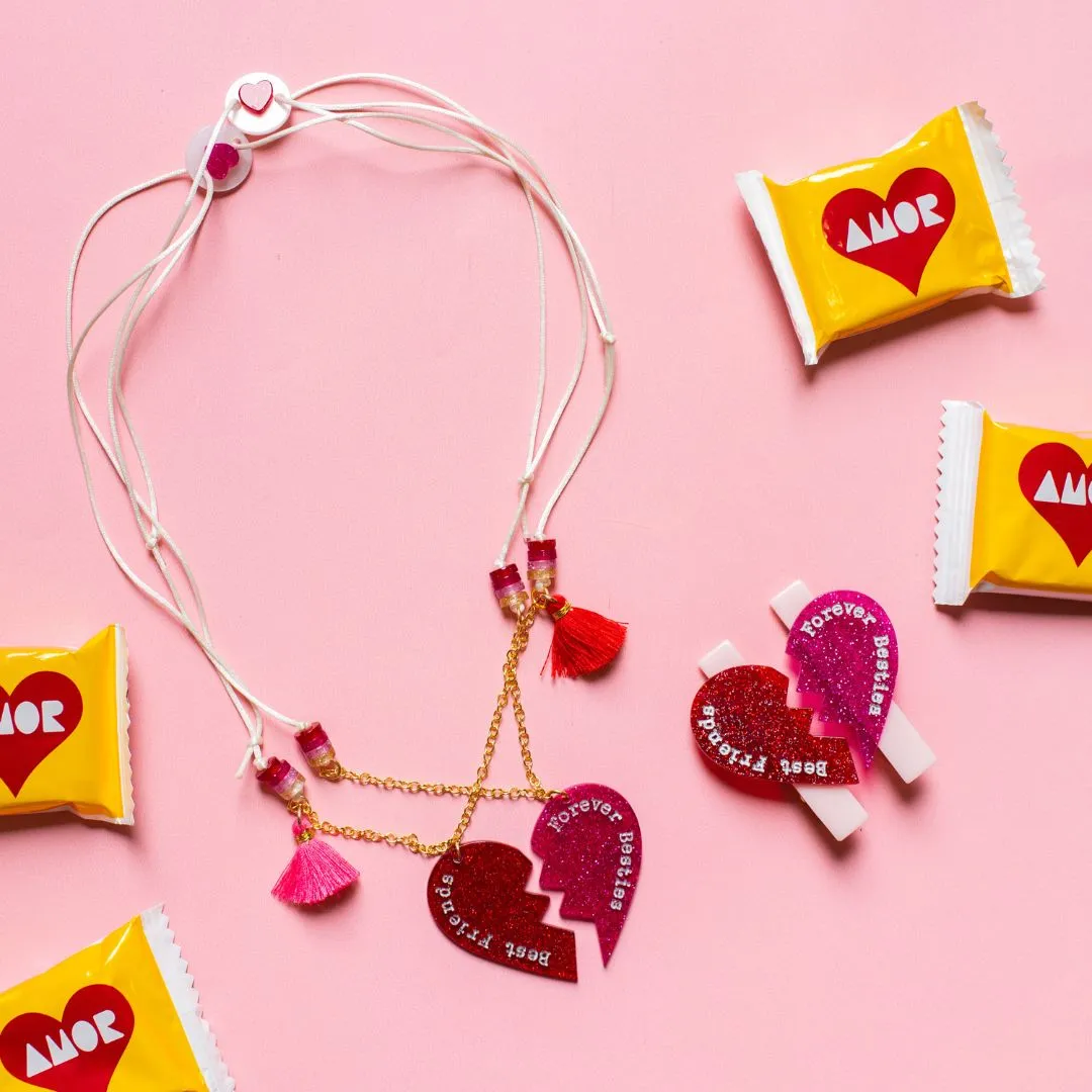 Best Friends   Forever Besties Hearts Necklace - VAL