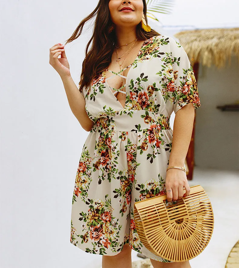 Best Selling Explosion-print Short-sleeved Jumpsuit