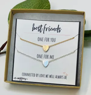 BFF Necklace, Double Necklace, Friendship Necklaces, Best Friend Necklace, Set of 2, Double Necklace, Friend Group Gifts, Best Friend Gift