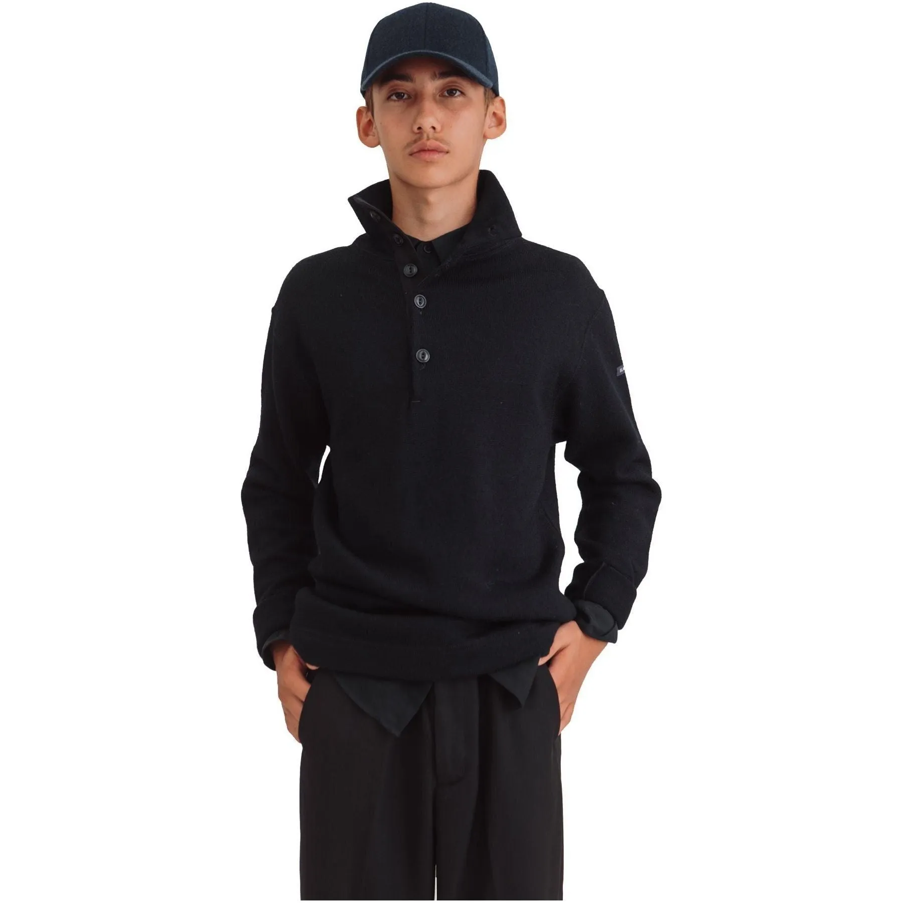 Blaatroie Button Neck, Navy