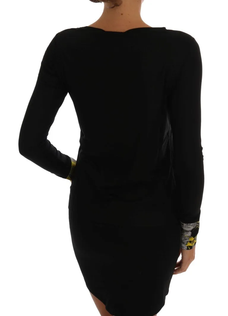 Black Baroque Stretch Pullover Sweater