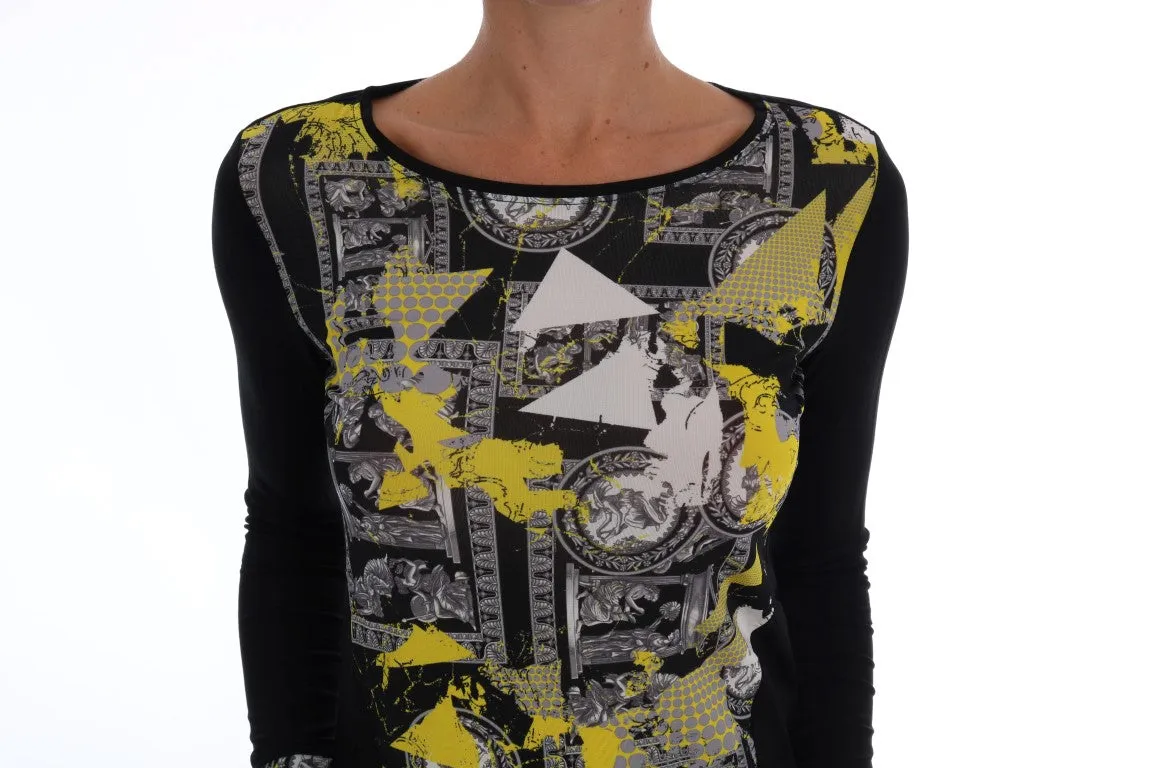 Black Baroque Stretch Pullover Sweater