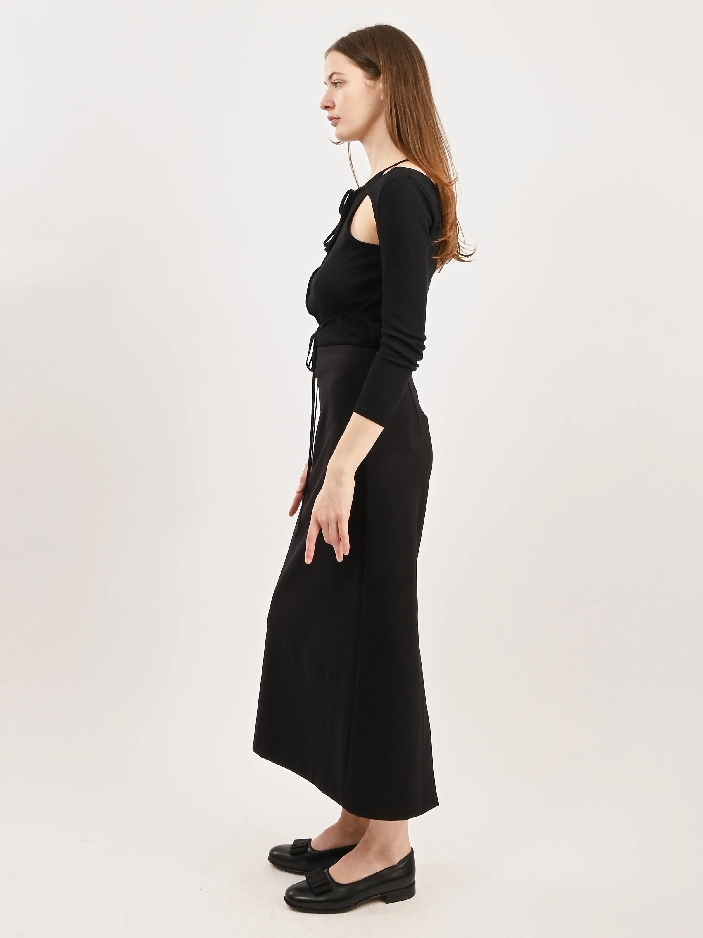 Black Compact Ultra Stretch Knit Pencil Skirt