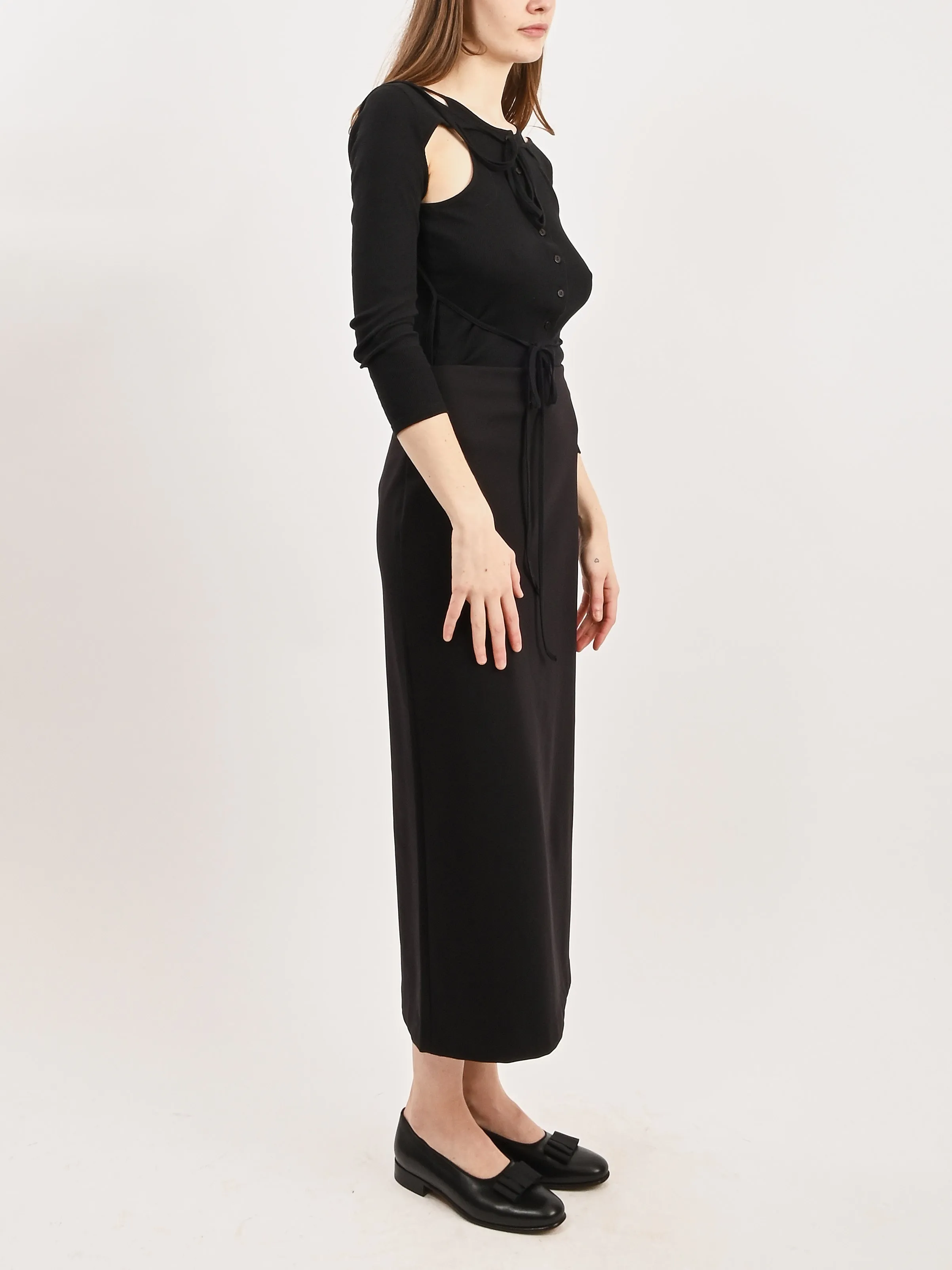 Black Compact Ultra Stretch Knit Pencil Skirt