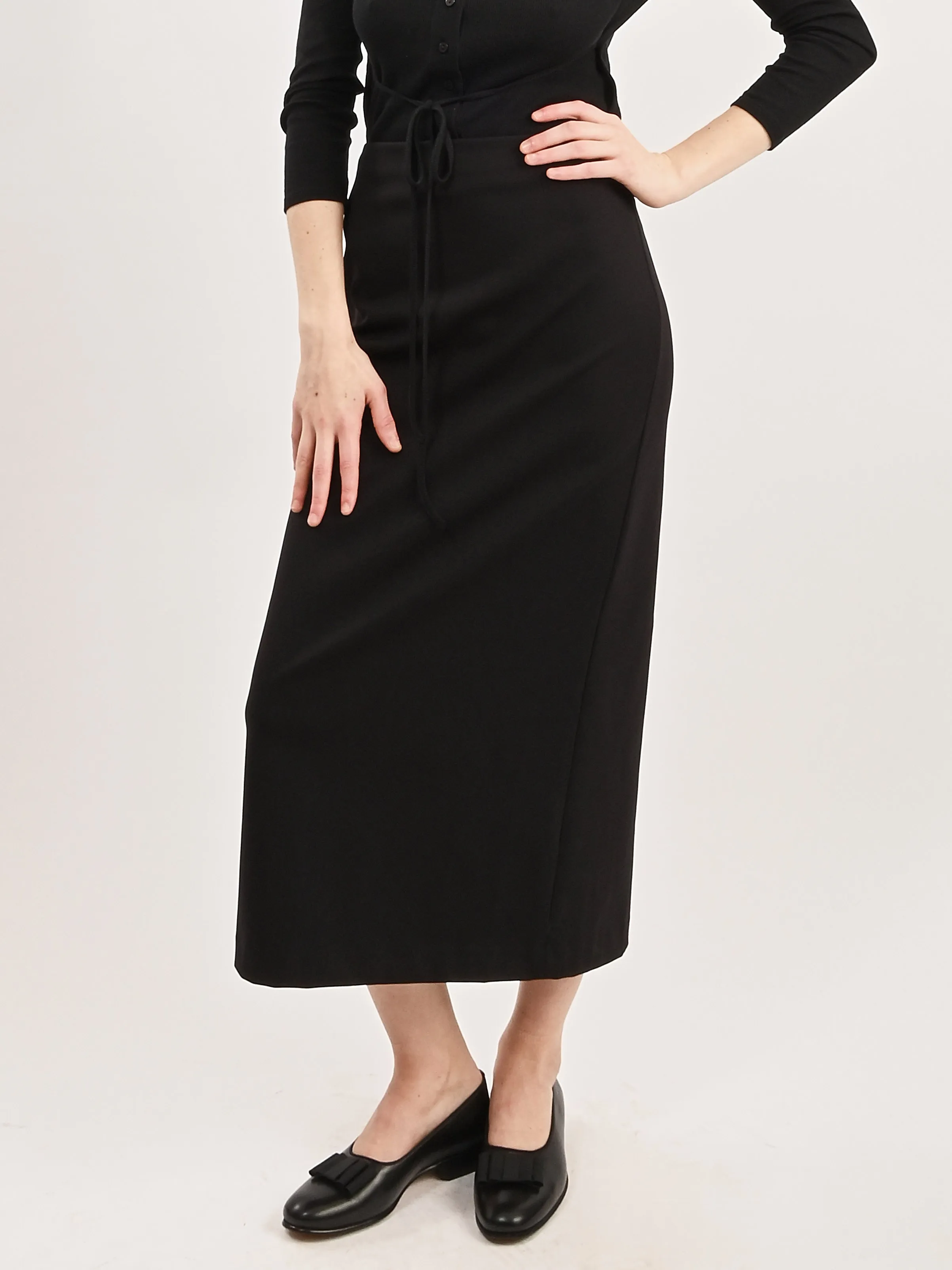 Black Compact Ultra Stretch Knit Pencil Skirt