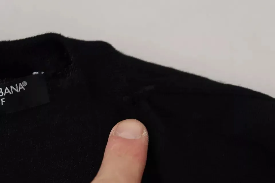Black Crewneck Long Sleeves Pullover Sweater