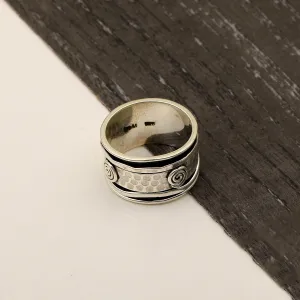 Black Engraved Meditation Spinner Ring
