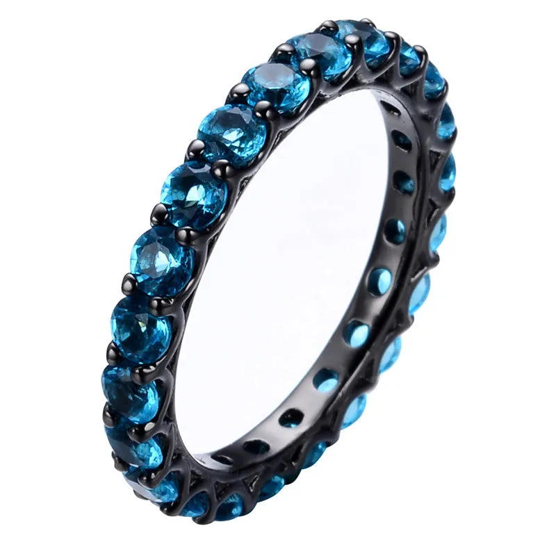 Black Gold Filled Aquamarine Ring