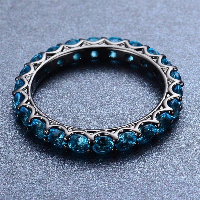 Black Gold Filled Aquamarine Ring