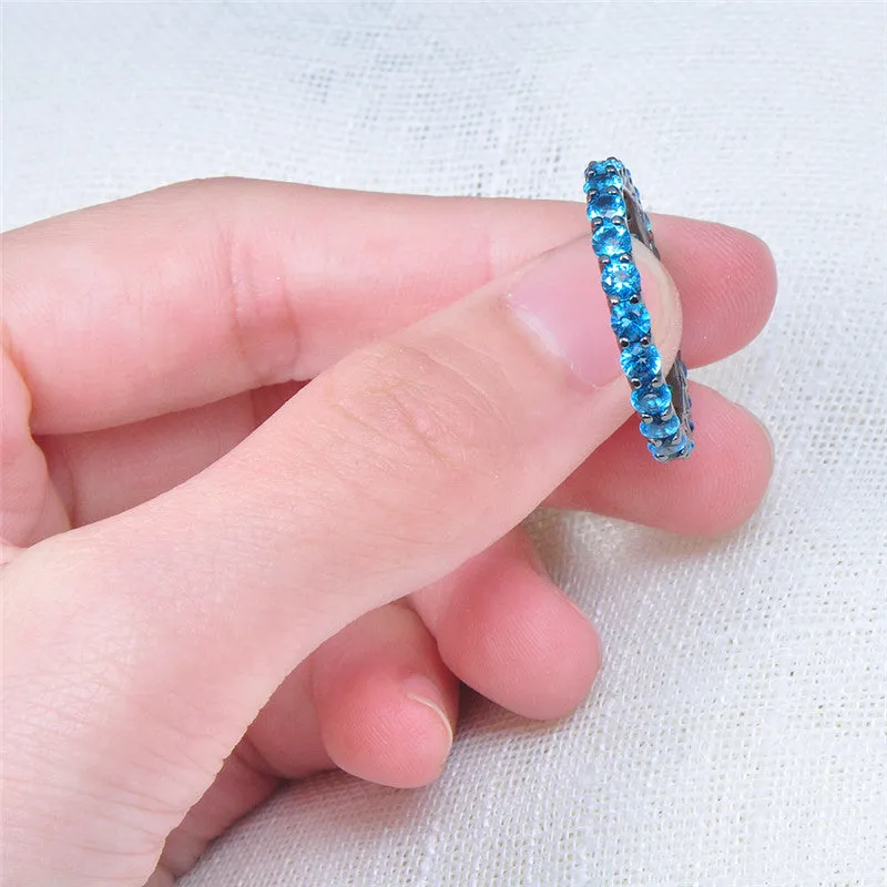 Black Gold Filled Aquamarine Ring