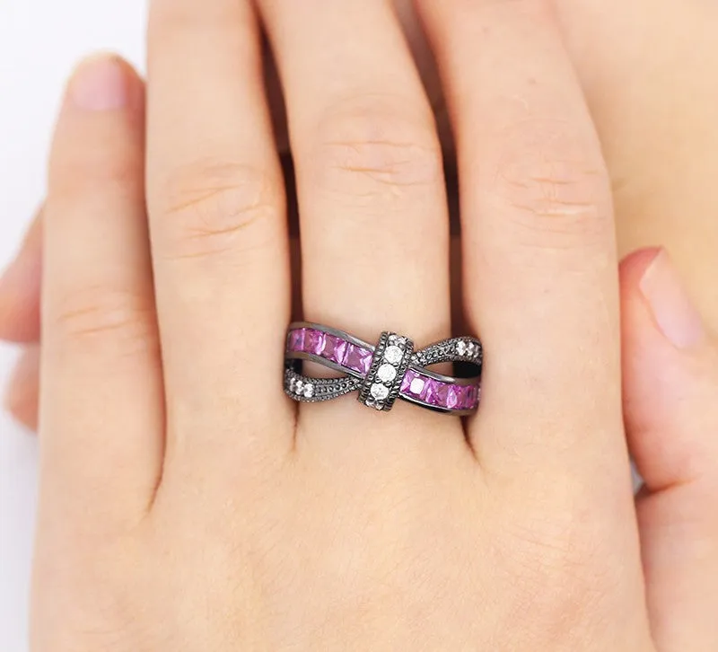 Black Gold Filled Bowknot Rings