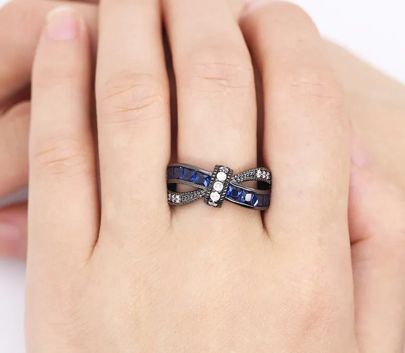 Black Gold Filled Bowknot Rings