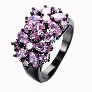 Black Gold Filled Elegant Amethyst Rings