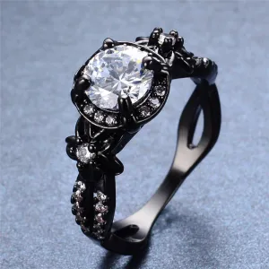 Black Gold Filled White Sapphire RIng
