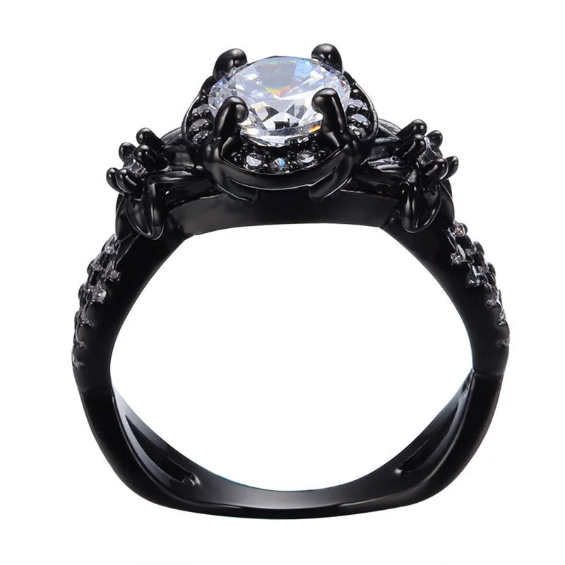 Black Gold Filled White Sapphire RIng