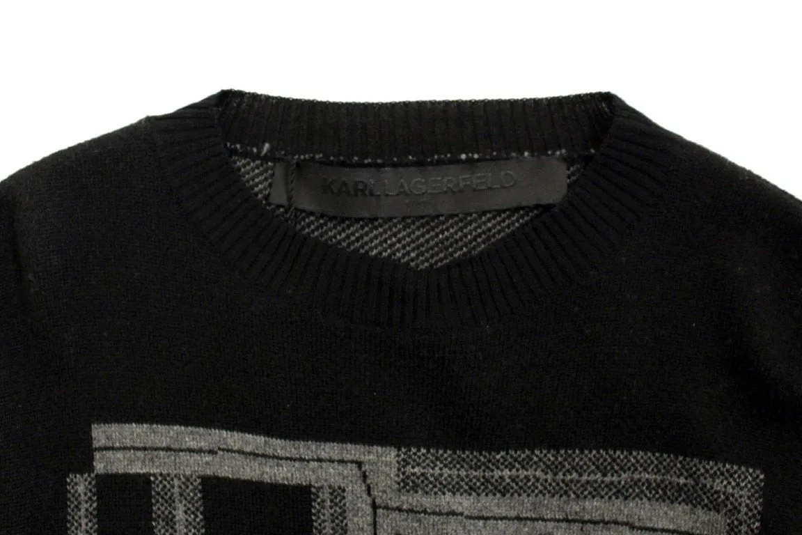 Black knitted wool sweater