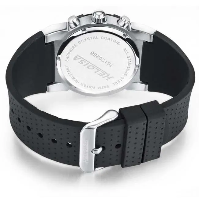 Black Rubber Matt Stainless Steel Case Sport Chronos Watch  For Men - Heloisa 76120285