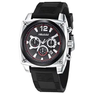 Black Rubber with Black Dial Sport Chronos Watch  For Men - Heloisa 76120322
