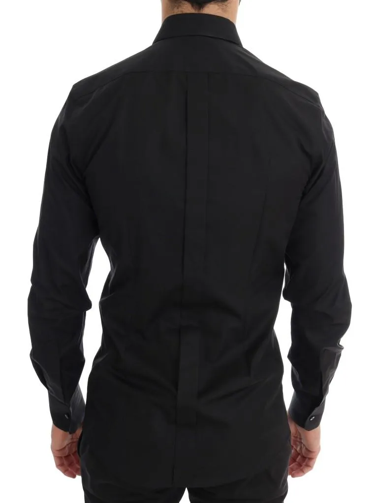 Black Slim Fit GOLD Sequin Jazz Shirt