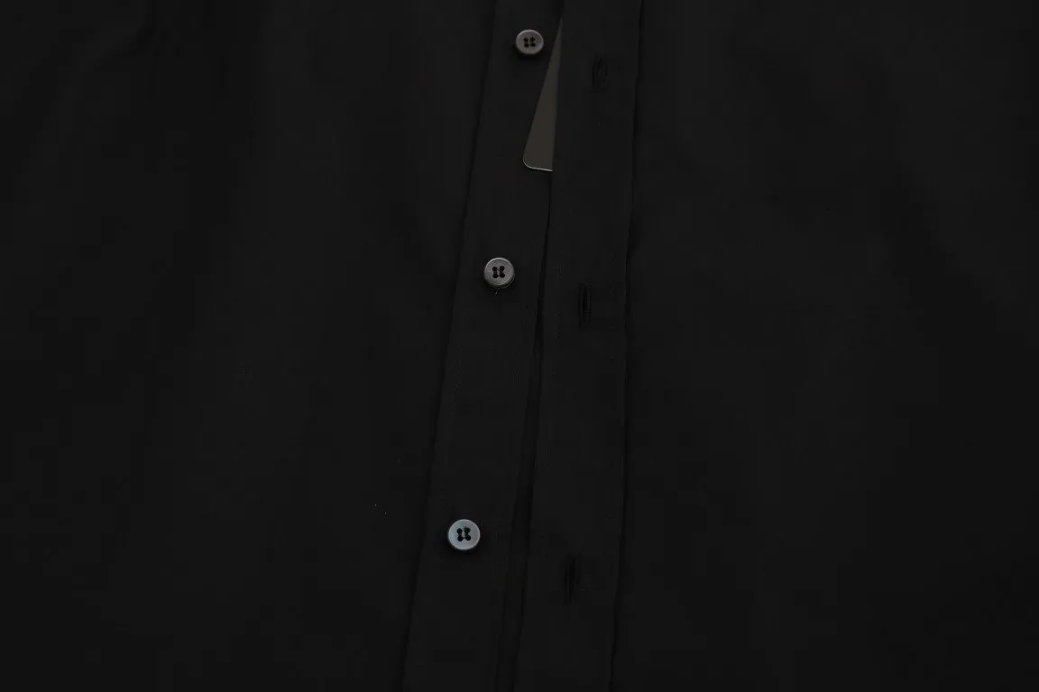 Black Slim Fit GOLD Sequin Jazz Shirt