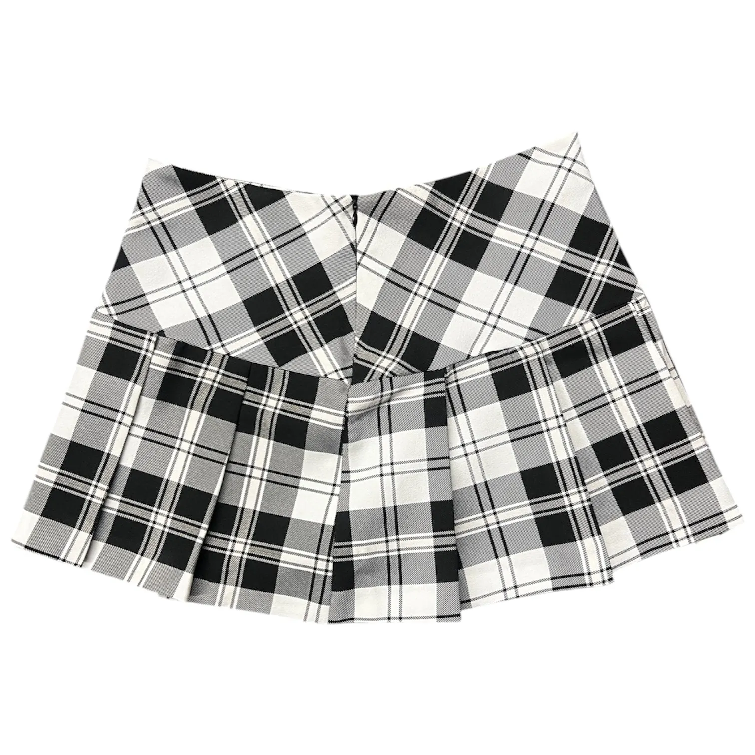 Black White Plaid Mini Skirt (M)