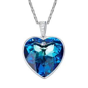 Blue Heart Rhinestone Necklace