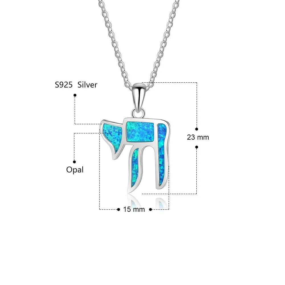 Blue Opal Stone Classic Necklace