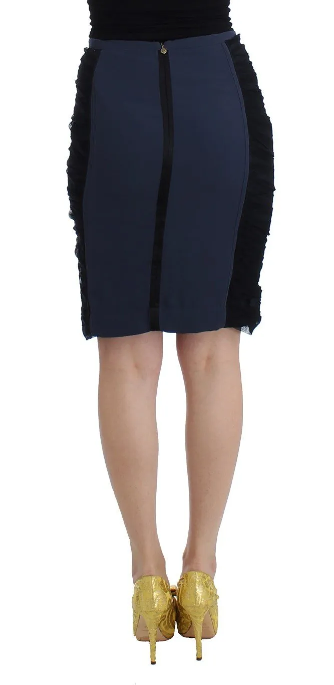 Blue pencil skirt