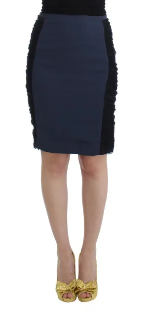 Blue pencil skirt
