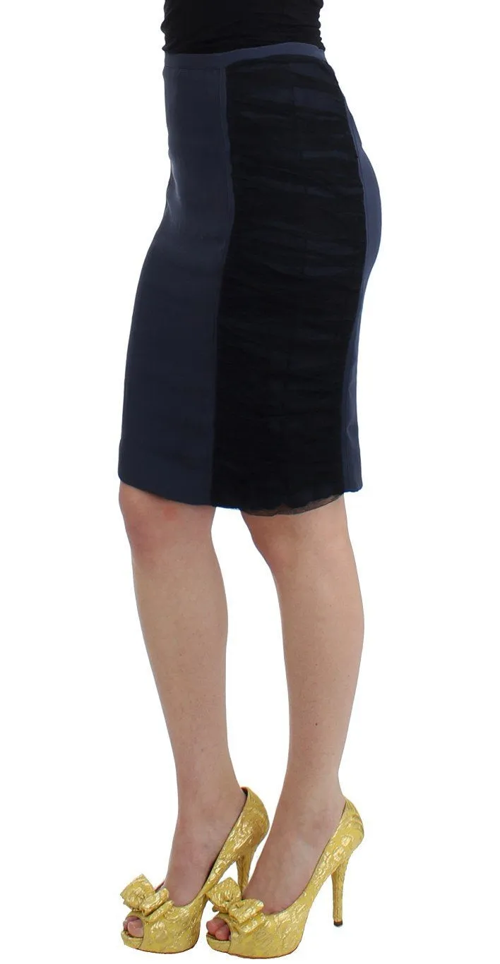 Blue pencil skirt