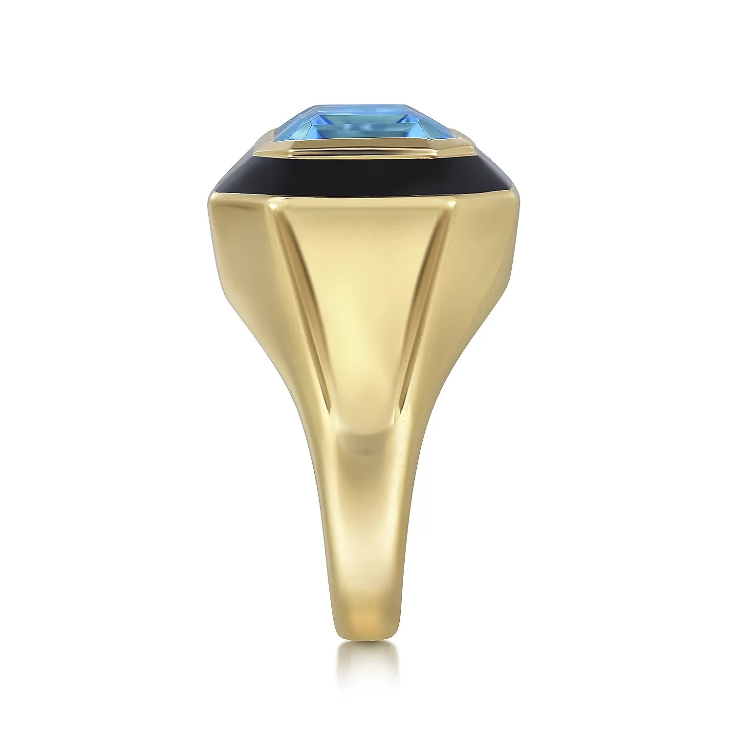 Blue Topaz Emerald Cut Ladies Ring