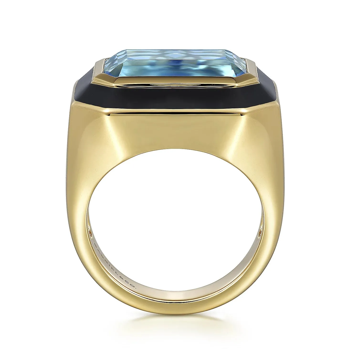 Blue Topaz Emerald Cut Ladies Ring