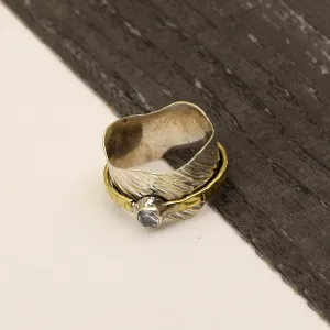 Blue Topaz Meditation Spinner Ring
