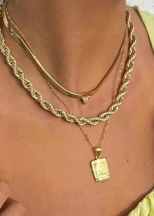 Bracha Gold Filled Initial Card Necklace