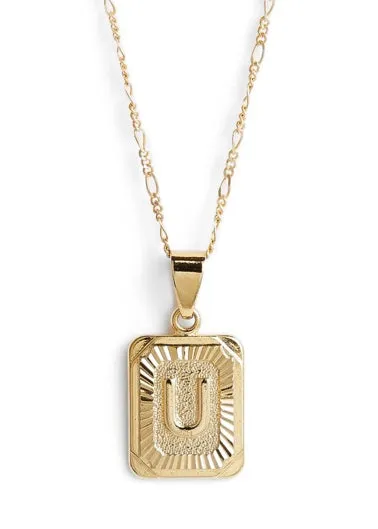 Bracha Gold Filled Initial Card Necklace