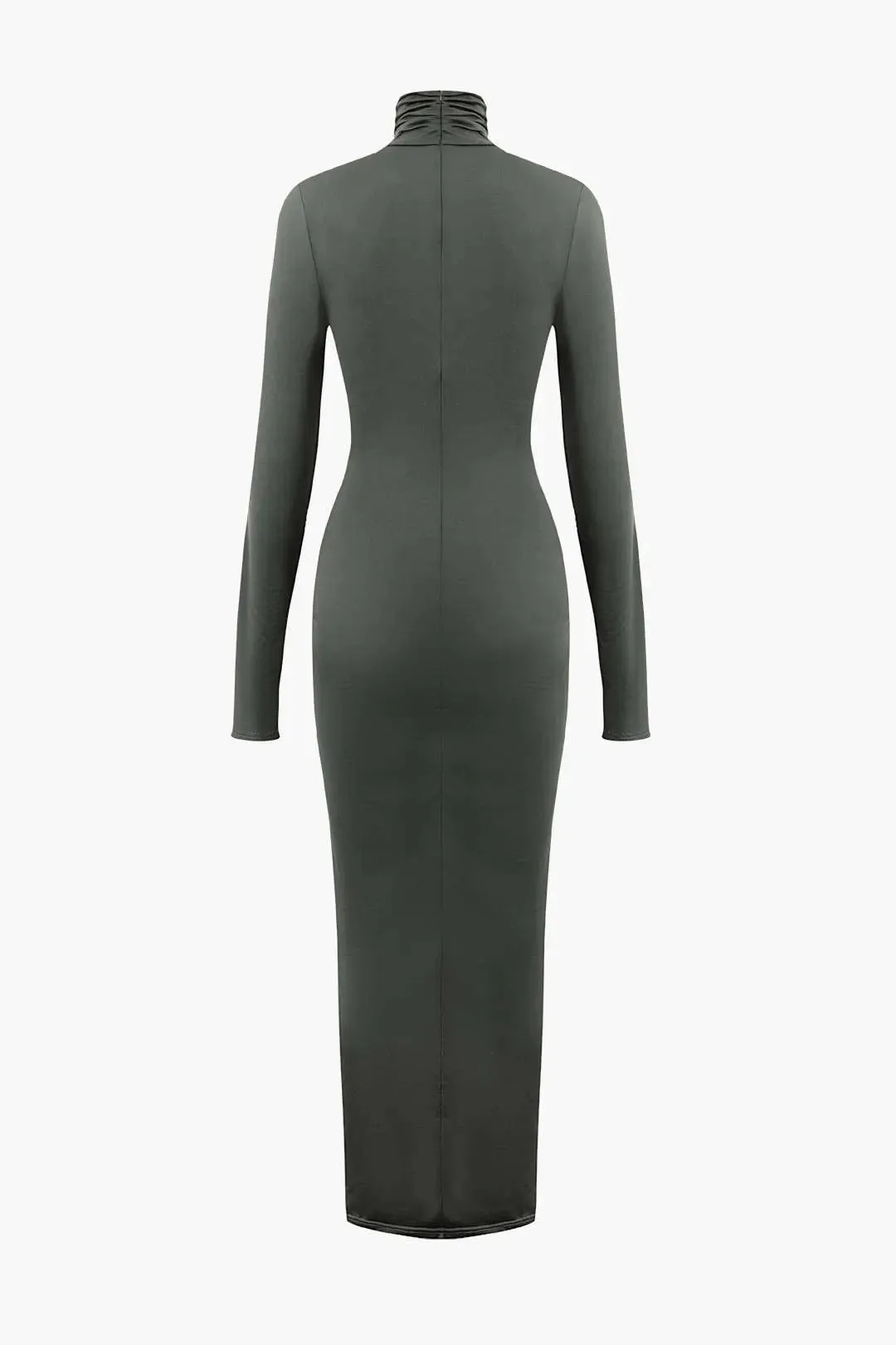 Brooke - Elegant Ruched High Neck Woman's Maxi Dress
