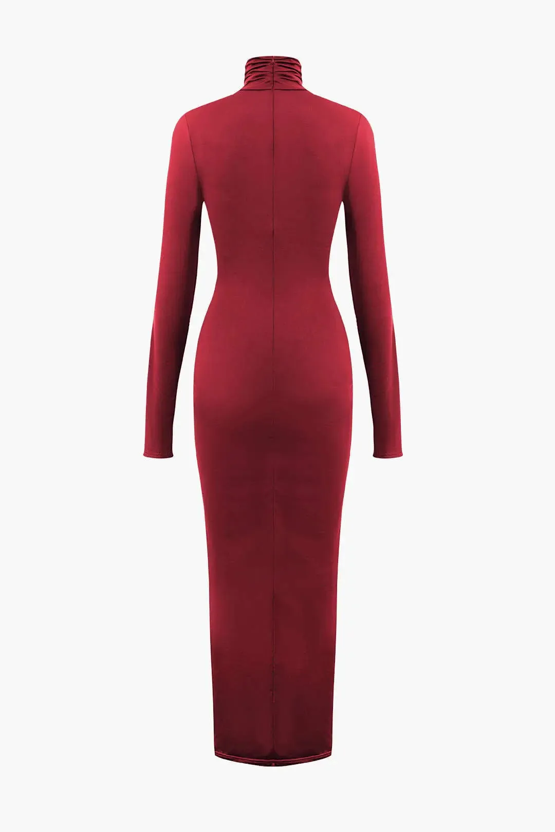 Brooke - Elegant Ruched High Neck Woman's Maxi Dress